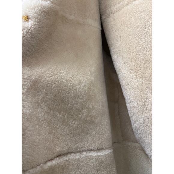 Overland Men’s Soft Suede Sherpa Blazer Shearling Sheepskin Coat Size L Beige - Picture 8 of 16